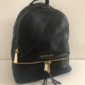 Michael Kors Black Leather Backpack